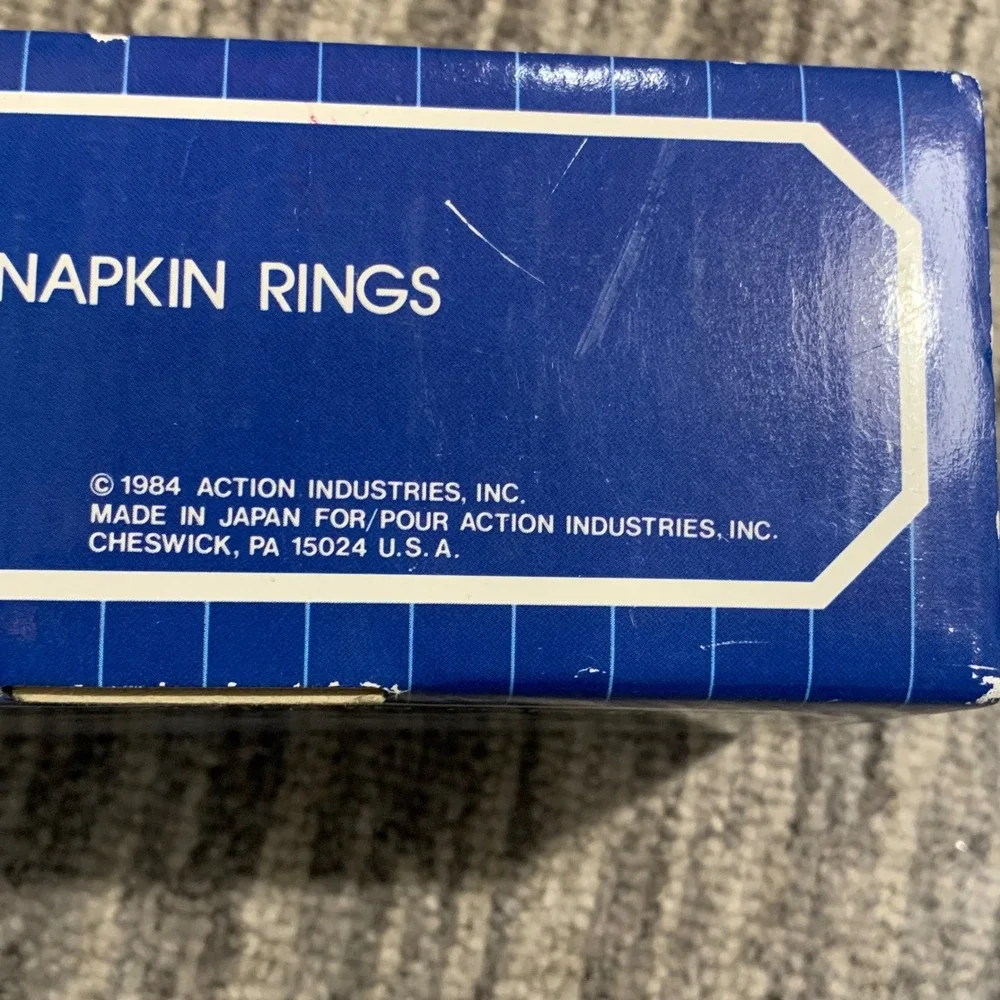 Action Porcelain Napkin Rings Set of 4 Farm Animals‎ Made in Japan Vintage 1984